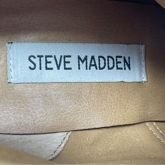 Steve Madden Suede Tangoo Lace-Up Wedge Ankle Bootie Women's 8 Cognac Brown - Picture 9 of 10